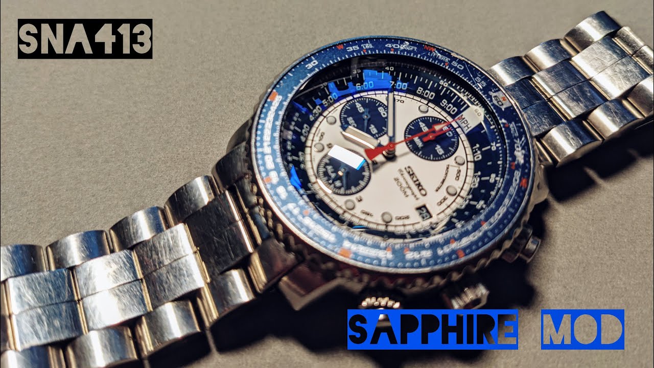 Seiko Flightmaster SNA413 Easy Sapphire Mod