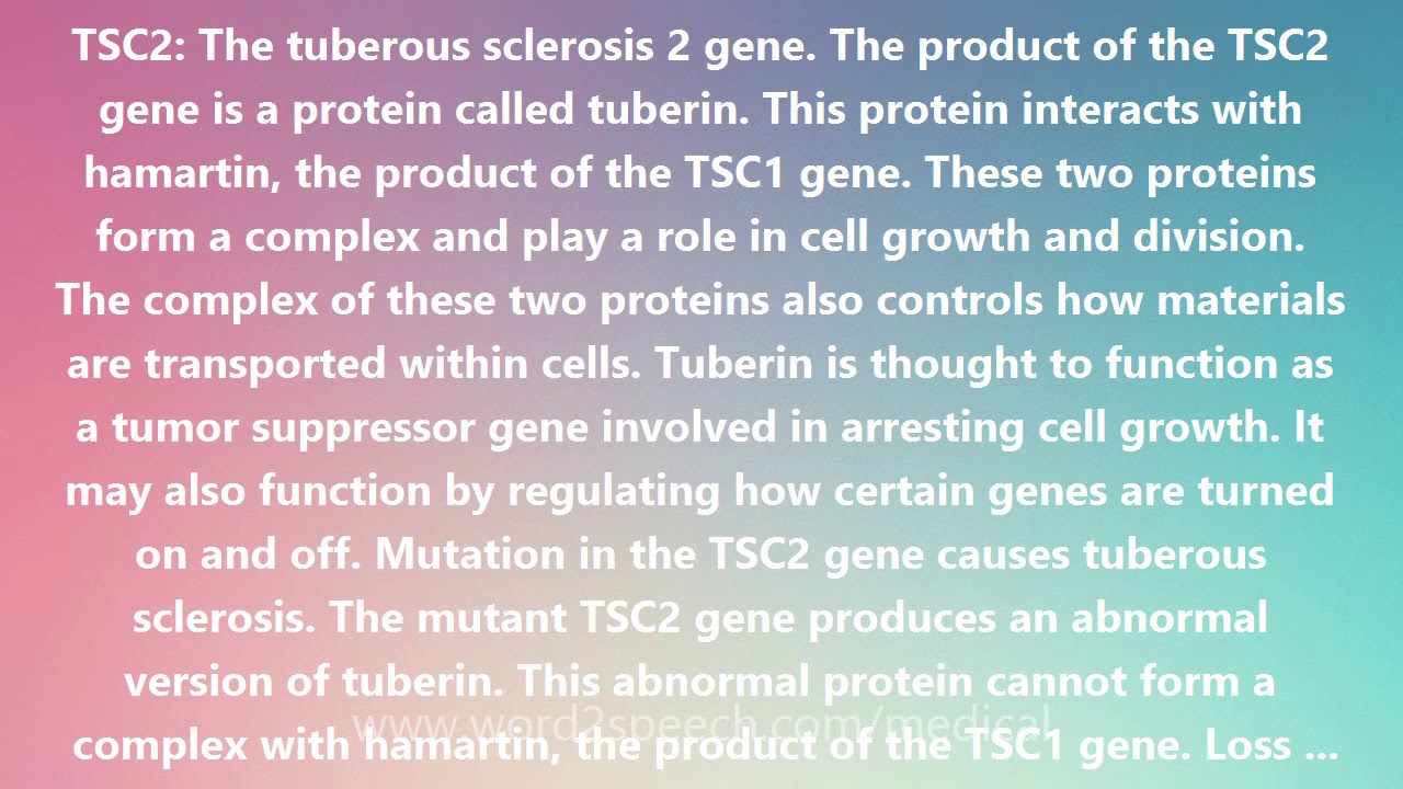 TSC2 - Medical Meaning and Pronunciation
