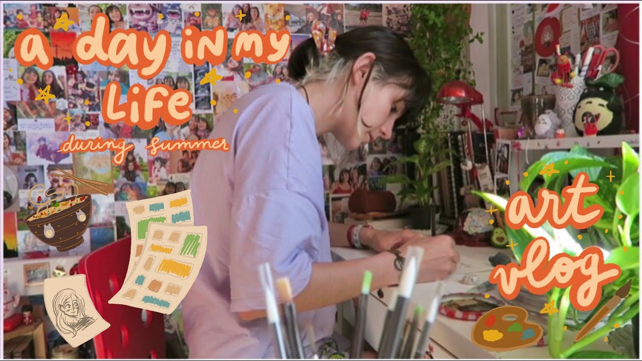 A day in my life - art vlog // during summer 🌻🎨
