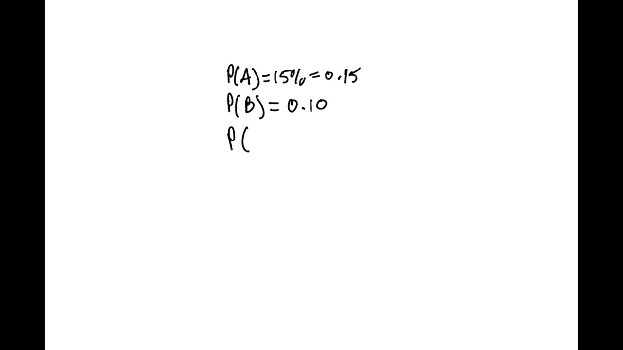 Events A and B and Dependent events. The probability of event A occurring is 15