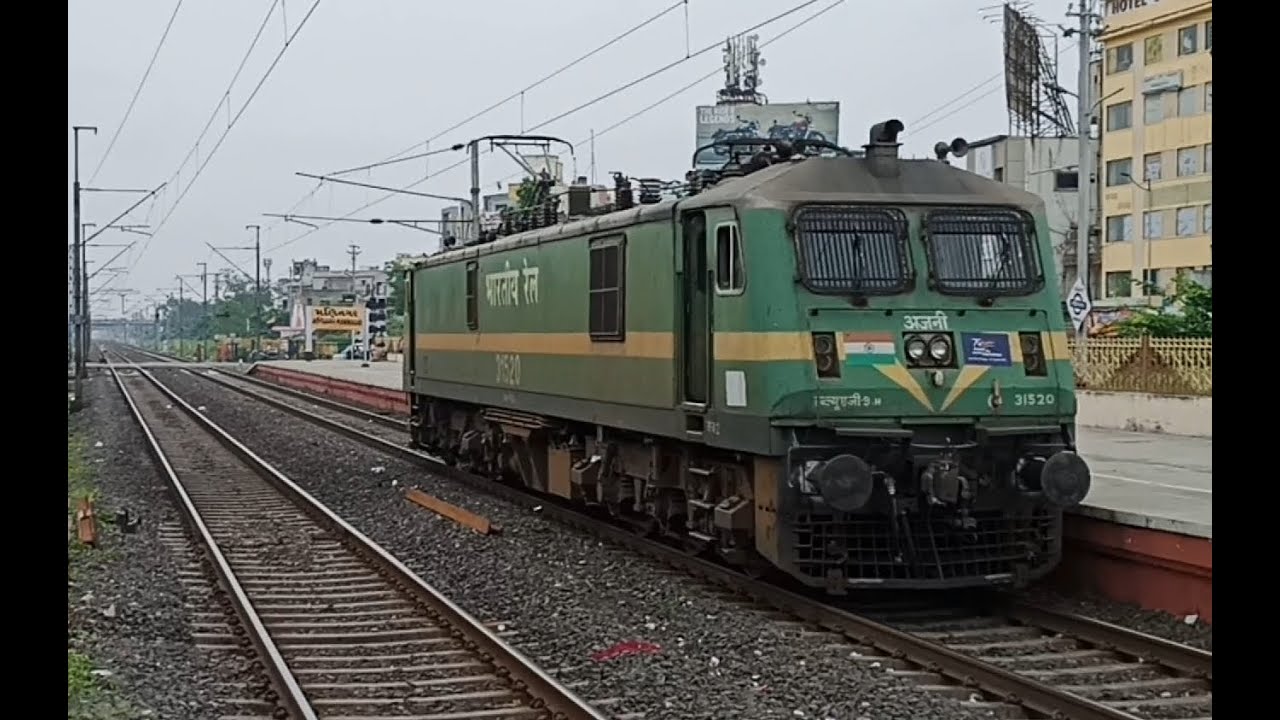 Ajni loco shed WAG9H skips crossing and station with speed. #wag9h #railfununlimited #youtubesearch