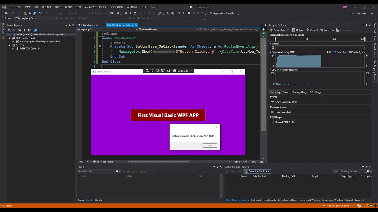 Visual Basic WPF в Visual Studio | Настольное приложение VB.Net