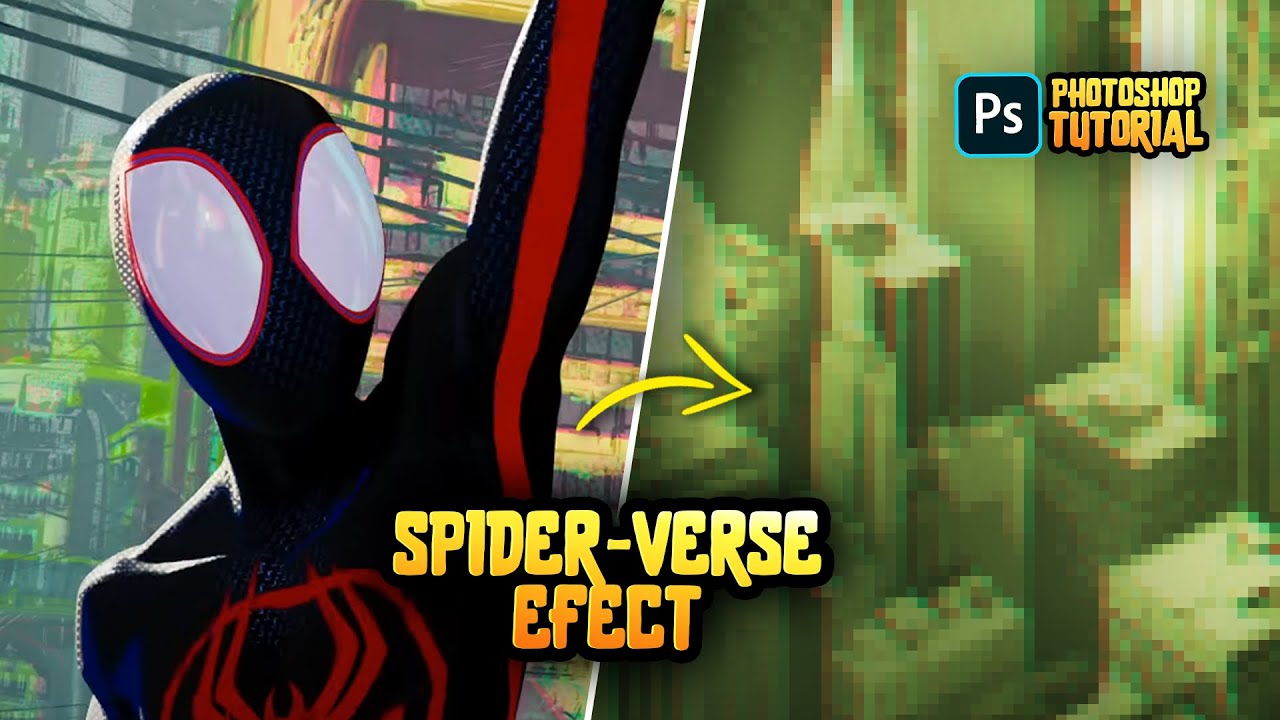 How To Make Spiderman Across The Spider-verse Comic Effect in Photoshop #photoshop