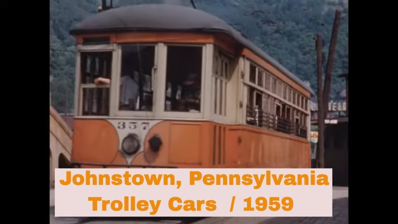 1959 HOME MOVIE  JOHNSTOWN PENNSYLVANIA & ALTOONA RAILROAD  TROLLEY CARS  59264  MD59264