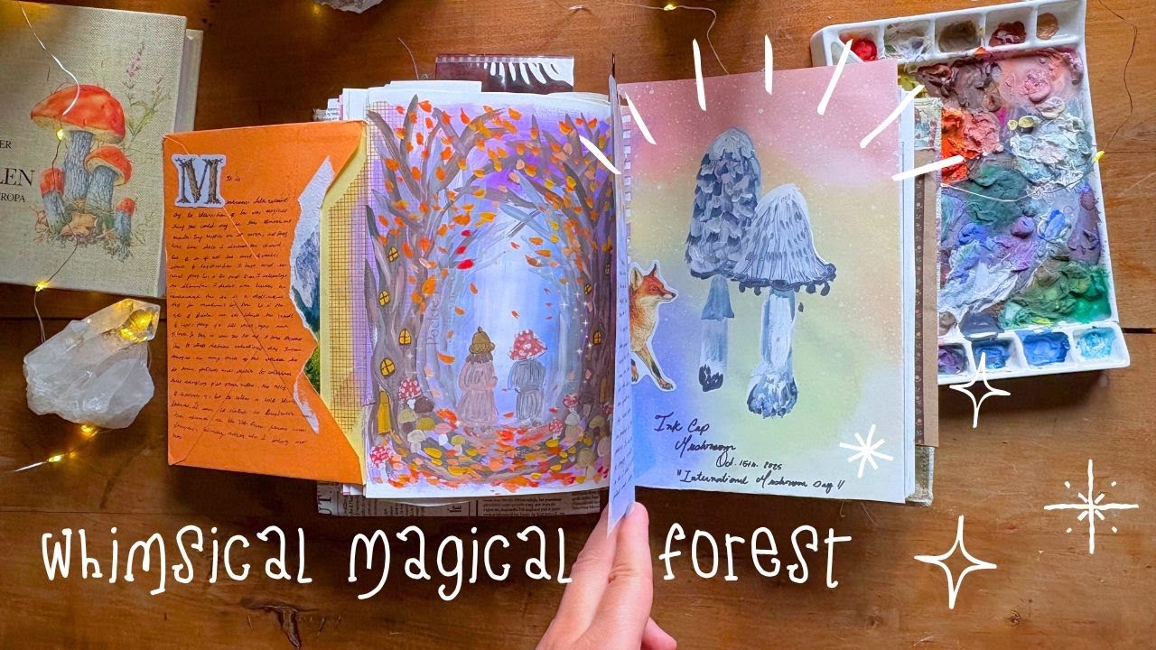Sketch With Me A Whimsical Forest | Cozy Slow Living Vibes For International Mushroom Day💫