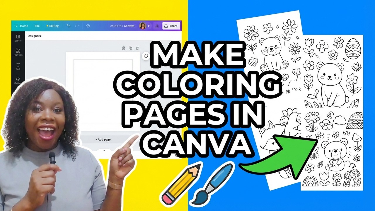 How to Create Coloring Pages in Canva Step by Step for Beginners.  (For KDP & Etsy)