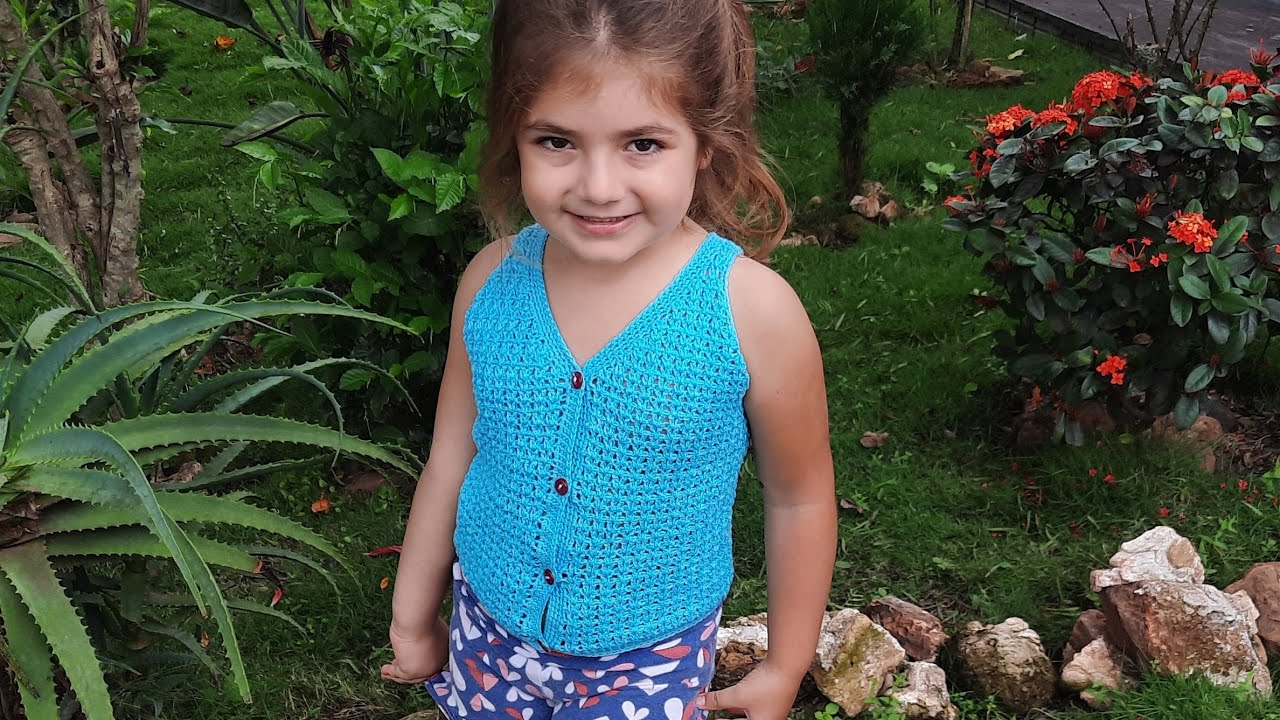 Blusa | Regata Infantil de Croche 4-5 anos