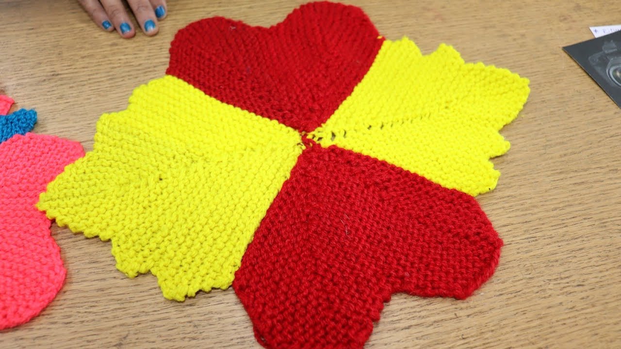 32 फंदे से बनाए दिल वाला पायदान l how to make doormat l Doormat l Paydan @NILIMACREATION18