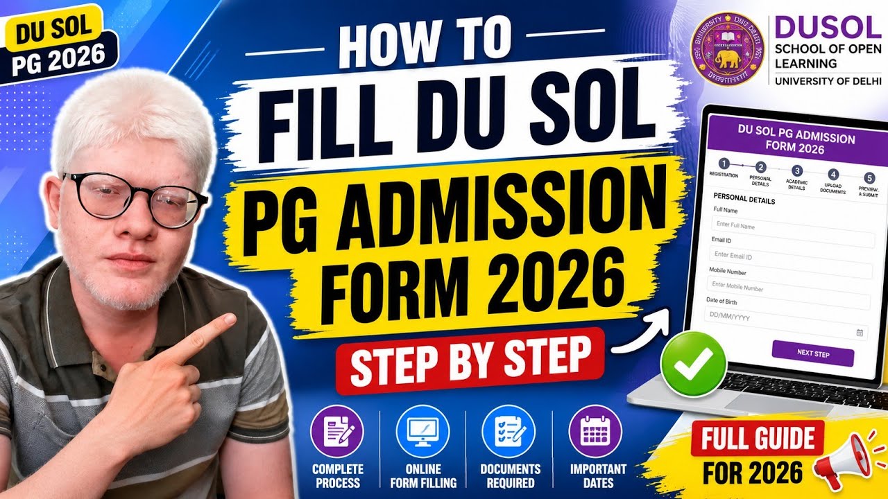 SOL How To Fill DU SOL Pg Admission Form 2026 - Step By Step full Guides | Sol PG form Kaise bhare
