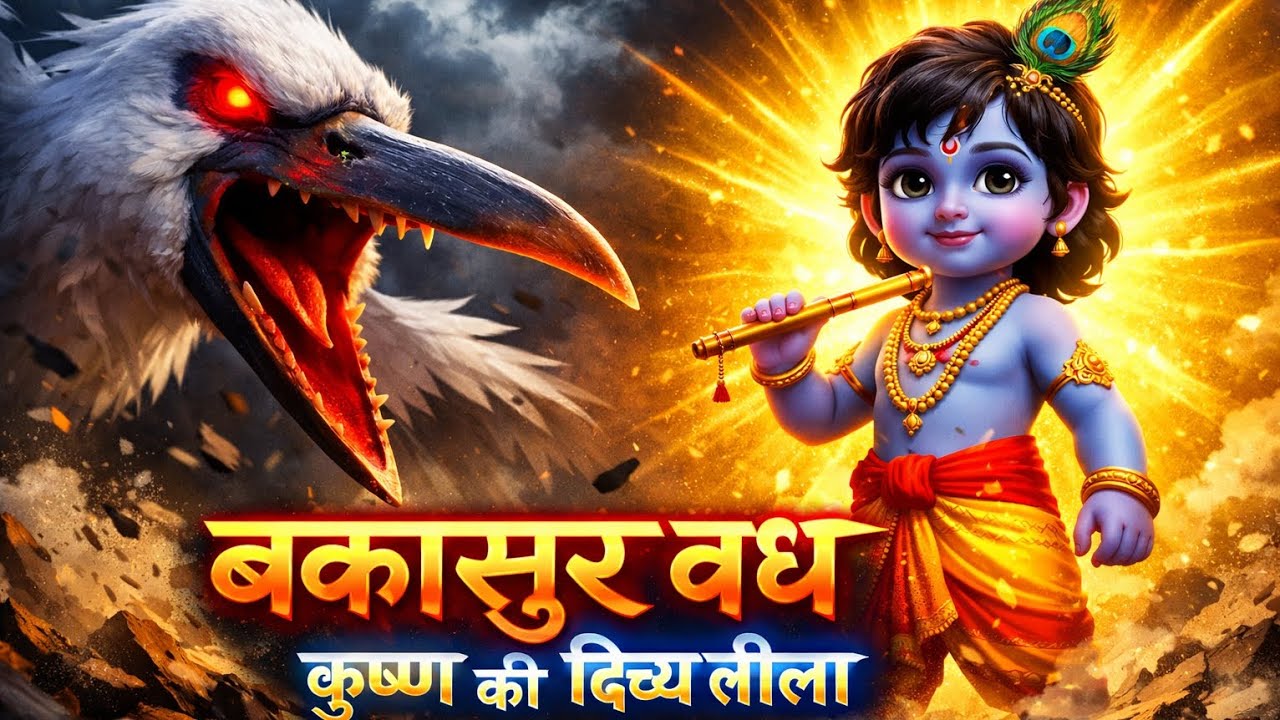 “बकासुर वध कथा – कृष्ण की दिव्य लीला | Bakasur Vadh Story | 3D Animation | Krishna Leela”