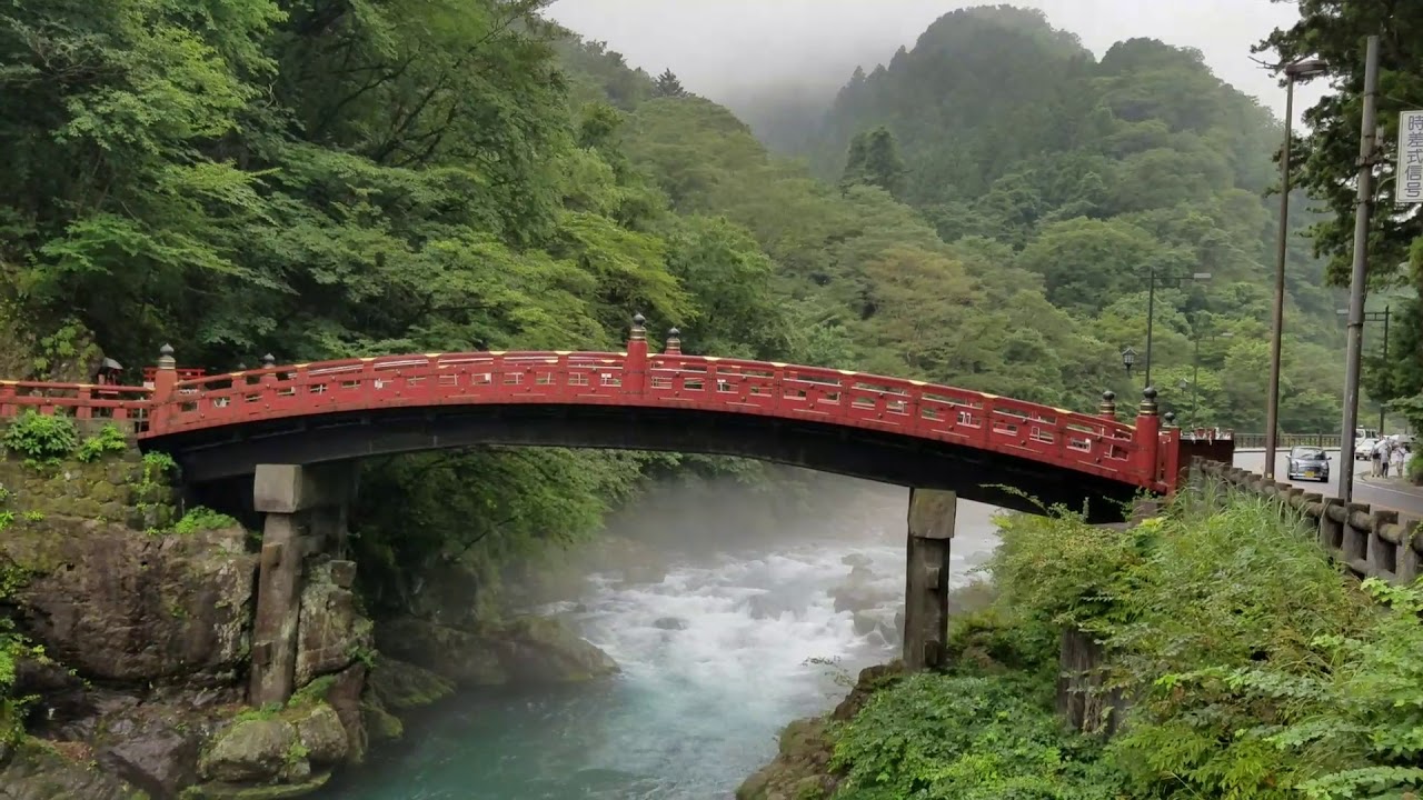 Perfect Day Sacred Bridge (神橋 shinkyō) Daiya River Near The Futarasan Shrine Nikko Japan