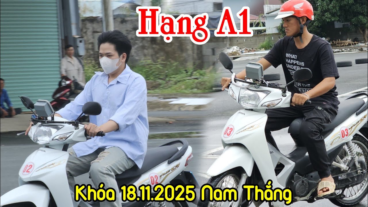 Khóa 2 bánh hạng A1 tập xe thi ngày 18.11.2025 | Buổi thứ 2 kèm cho học viên tay lái yếu