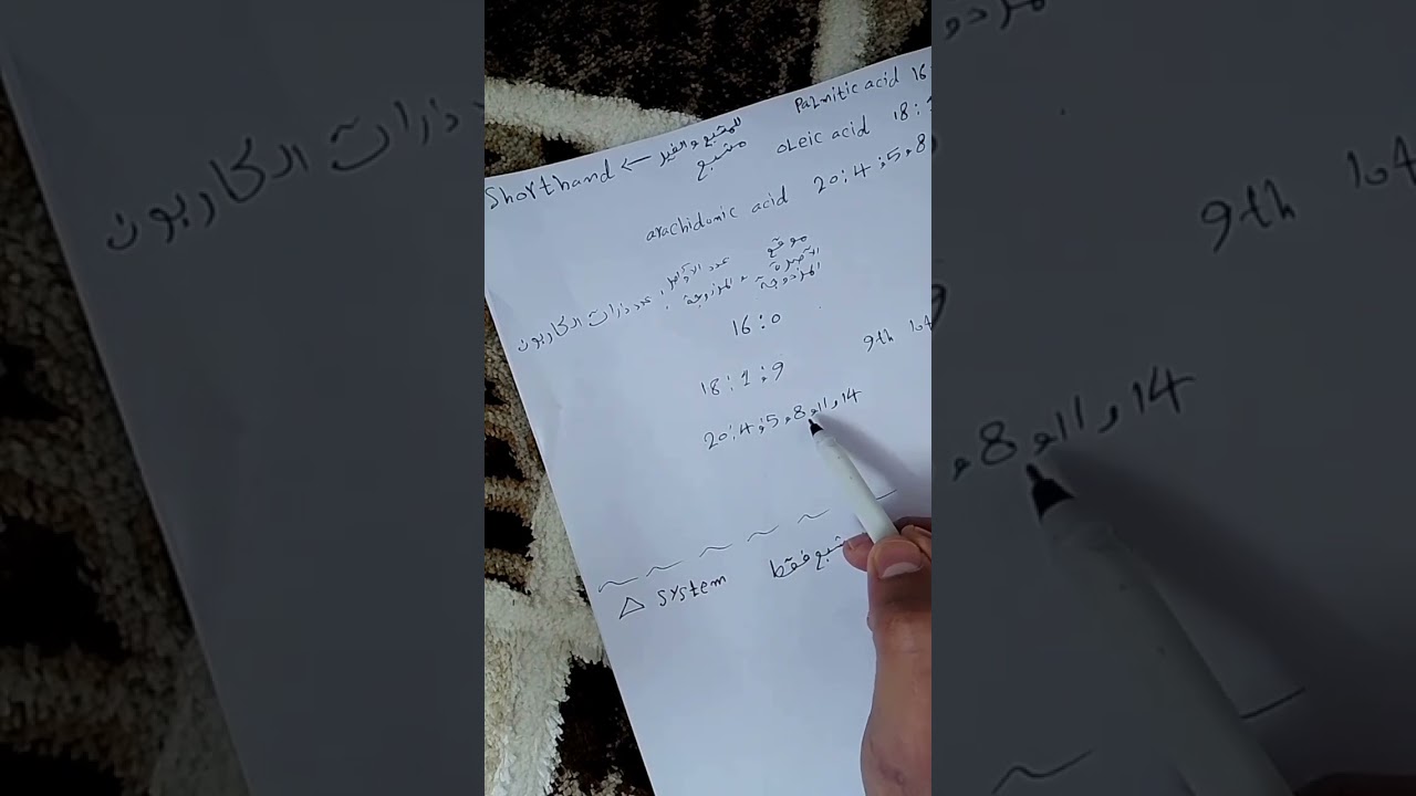 شرح تسمية الاحماض الدهنيه …1 كيمياء حياتيه