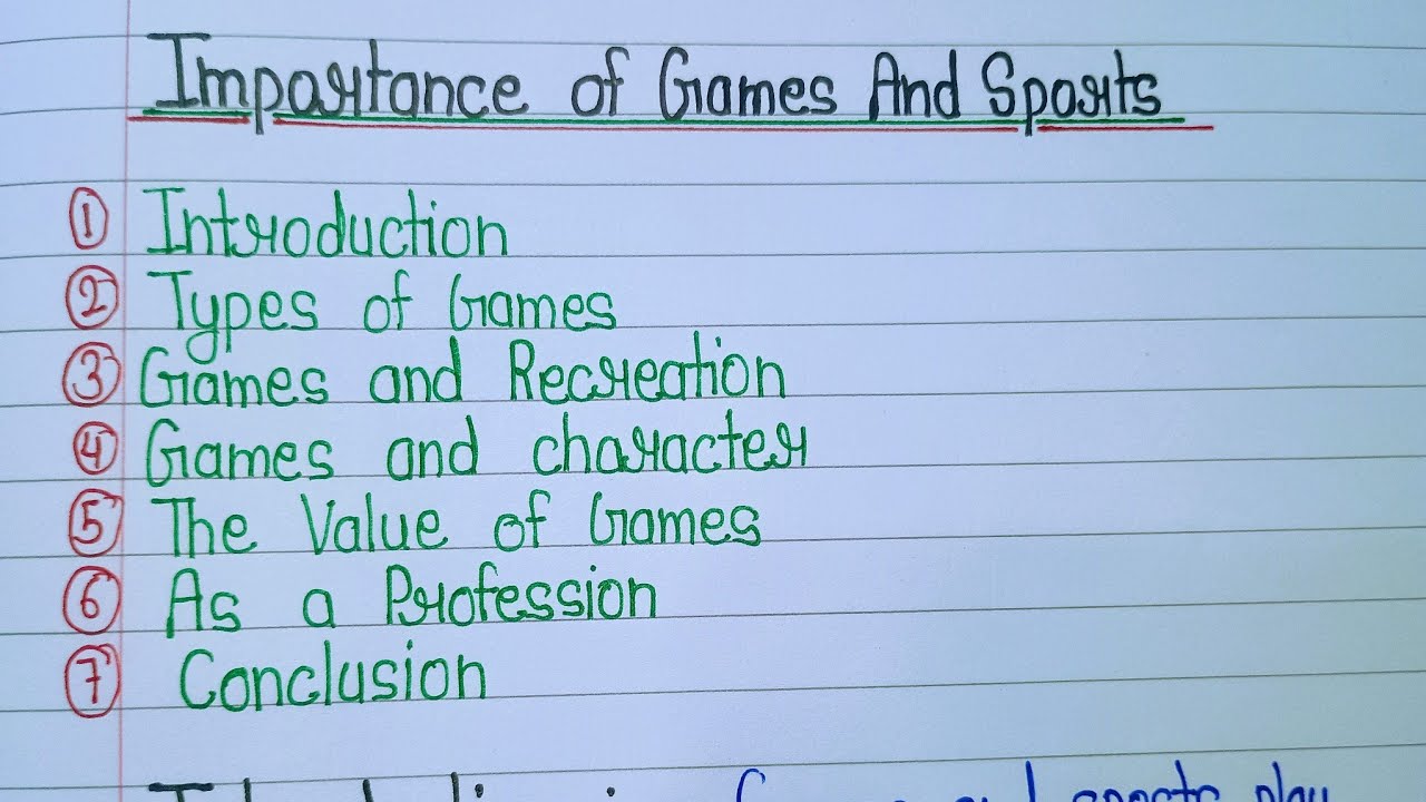importance of games and sports essay in english/games and sports essays/value of games and sports