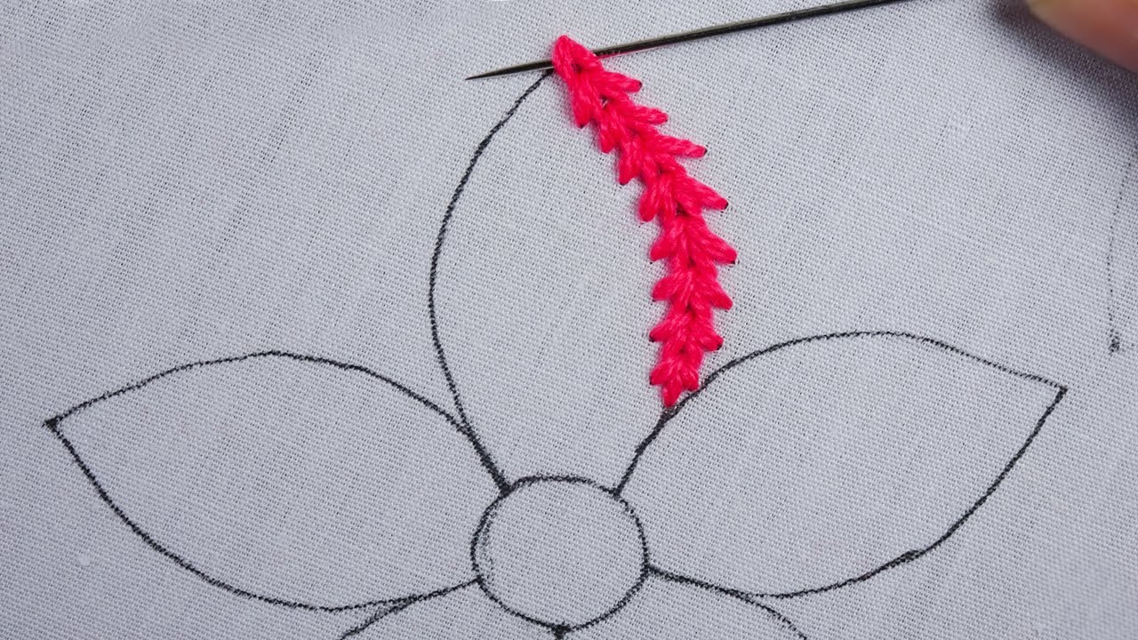 hand embroidery amazing wheatear stitch easy beautiful flower design by @Rose World