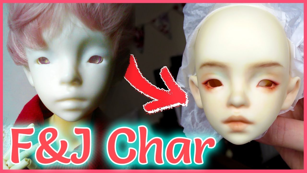 FLOWER AND JUNIOR "CHAR" ~ BJD Faceup ⭐️ Peach and turquoise faceup commission!