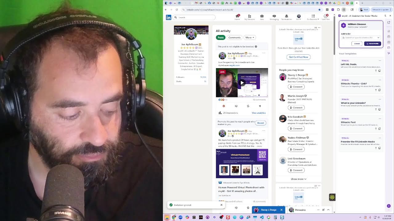 Live Prospecting On LinkedIn with Joe Apfelbaum evyAI.com
