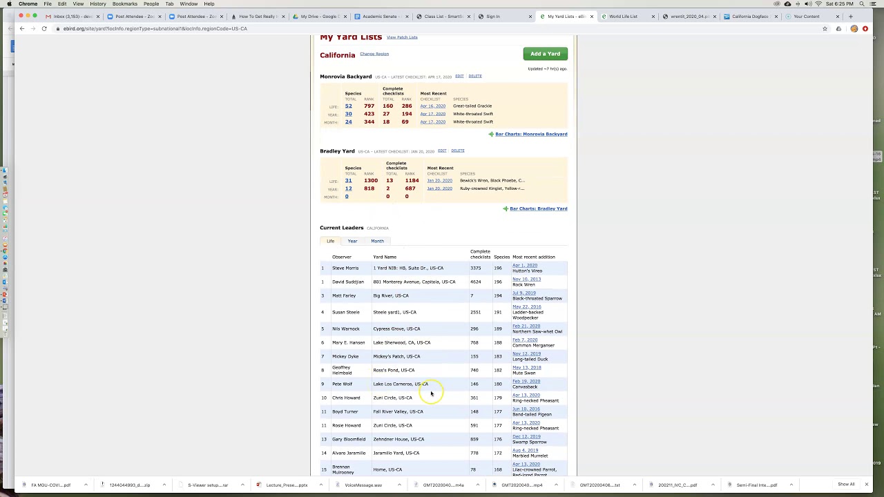 How to set up a yard in eBird