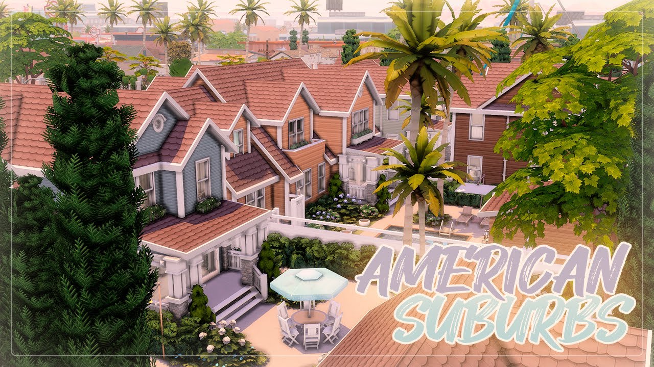 Американский пригород 🏡 | Симс 4: Строительство | The Sims 4: SpeedBuild
