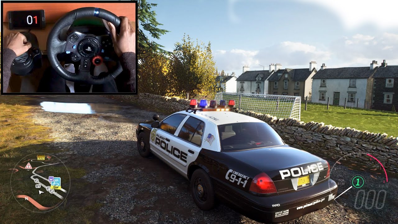 2010 Ford Crown Victoria Police Interceptor - Forza Horizon 4 (Logitech g29) steering wheel gameplay