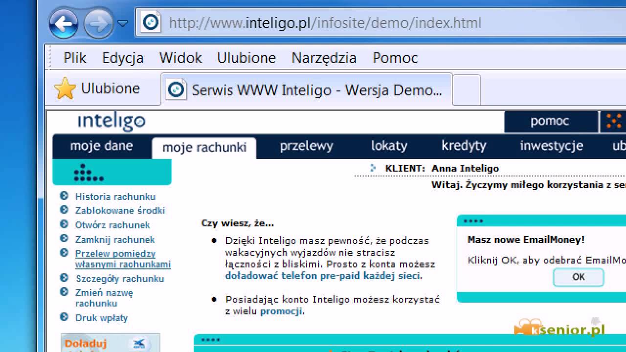 Inteligo - Om&oacute;wienie obsługi konta