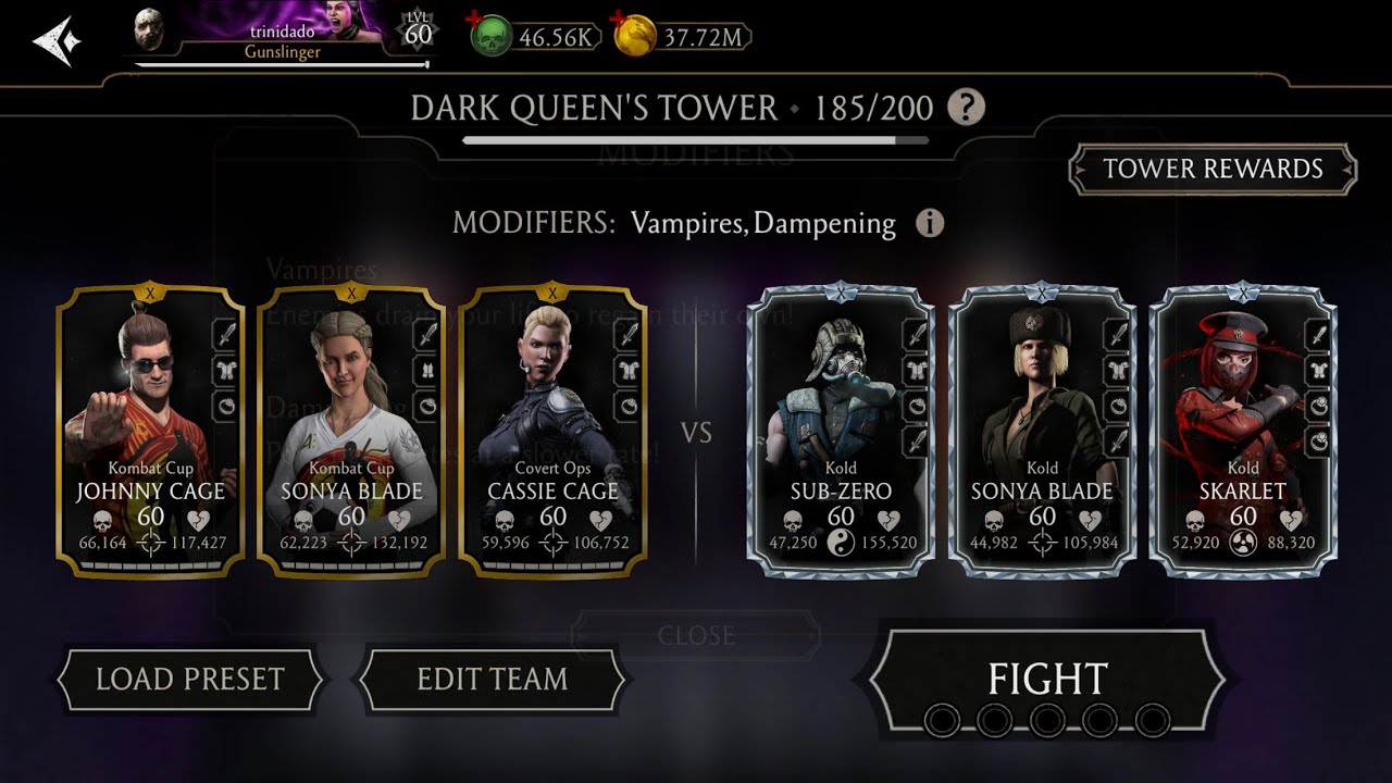 Fatal Dark Queen’s Tower Battle 185 | MK Mobile