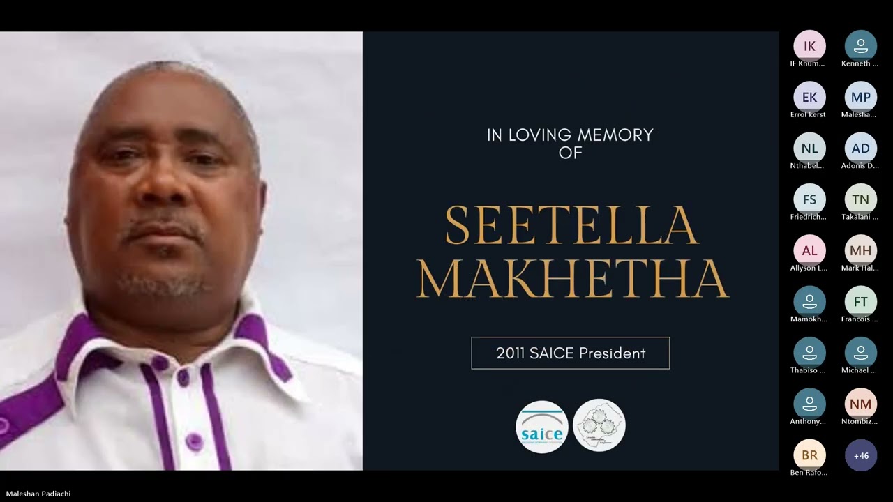 Memorial Service of Eng. Seetella Makhetha - SAICE 2011 President