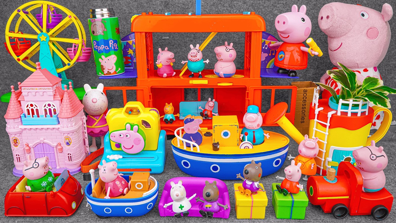 97 Minutes Satisfying with Unboxing Peppa Pig 2-in-1 Party Bus & Peppa Pig Ship Playset