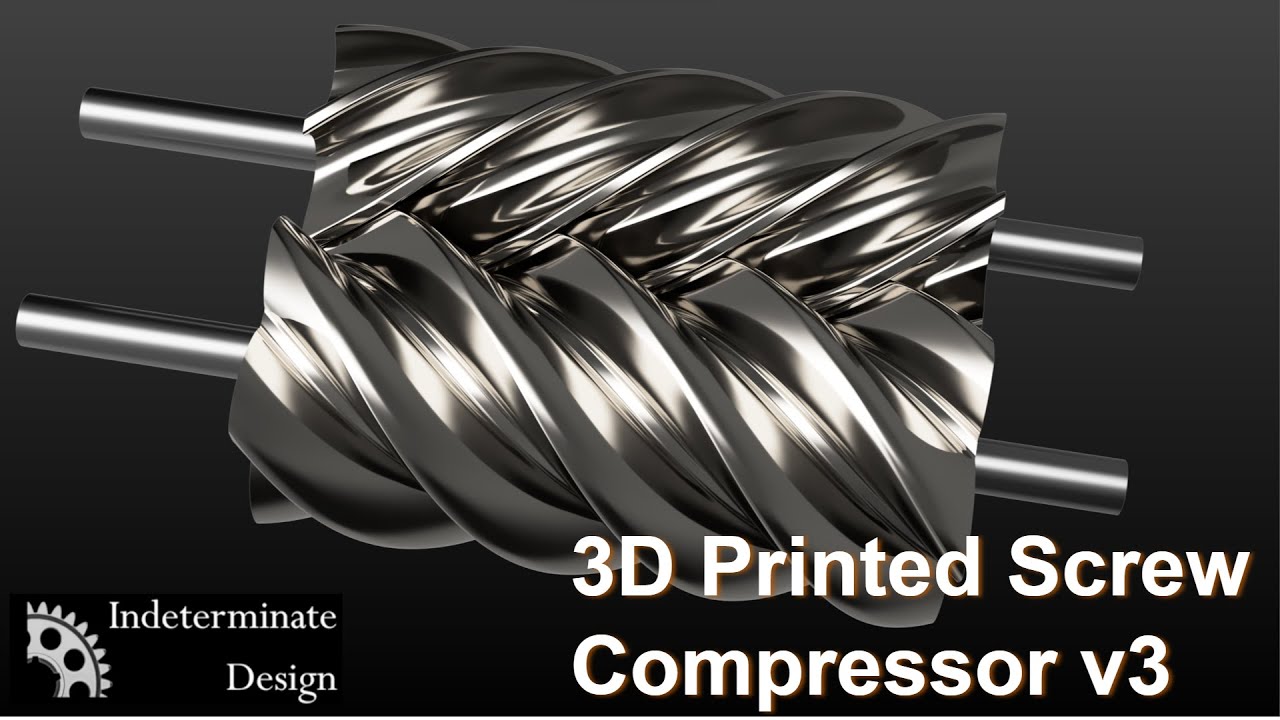 Винтовой компрессор V3, напечатанный на 3D-принтере