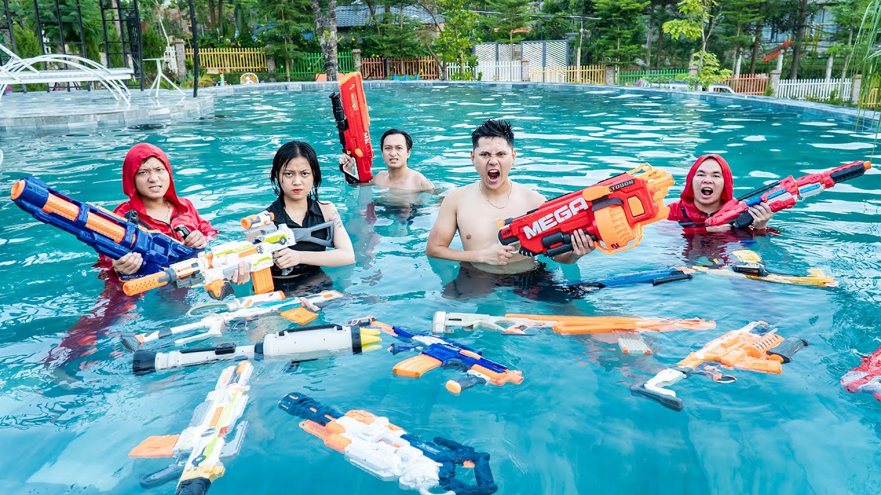 Битва на бластерах NERF SEAL X: Спецзадание, бой на оружии NERF SWAT, безумное спасение доктором ...