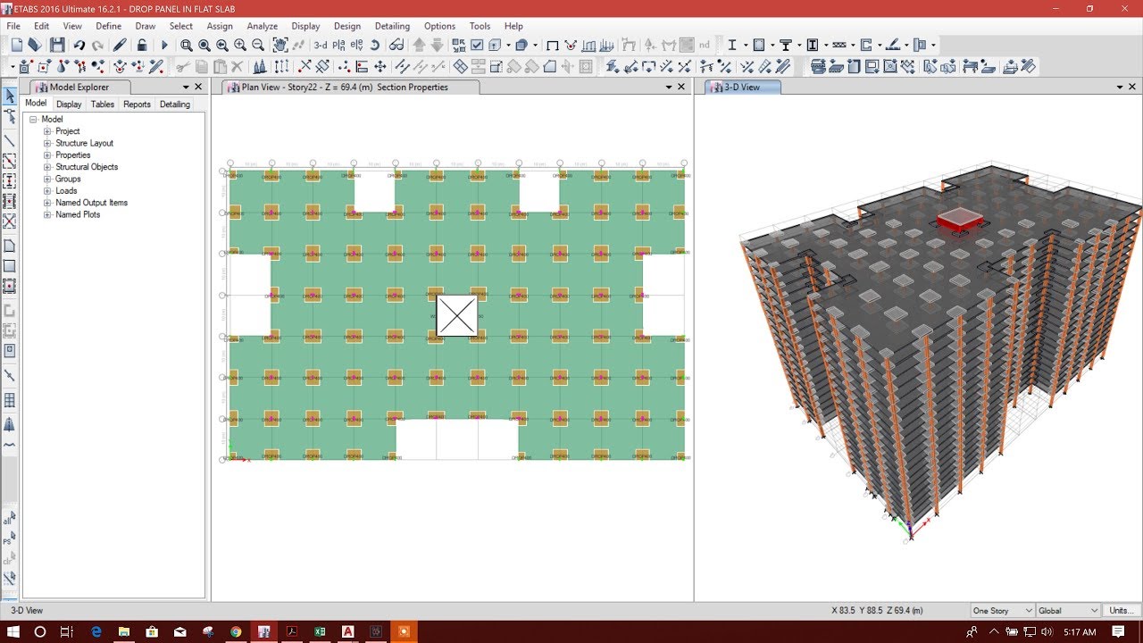 MODELING OF DROP PANELS IN ETABS ACCURATELY IN DEPTH.