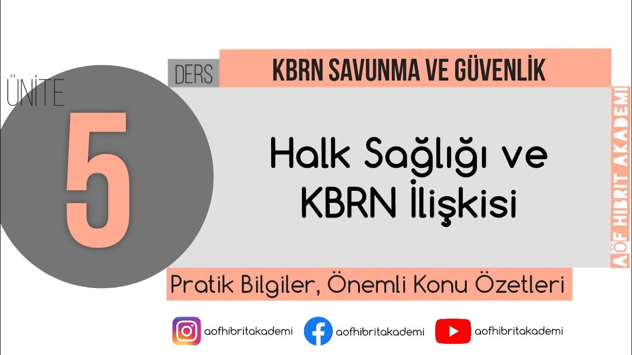 AÖF - KBRN Savunma ve Güvenlik Dersi 5. Ünite - Acil Durum ve Afet Yönetimi Bölümü
