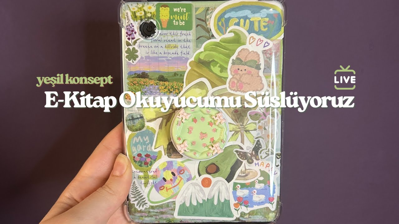 E-Kitap Okuyucu Kılıfı Süslüyoruz 🥑(yeşil konsept)