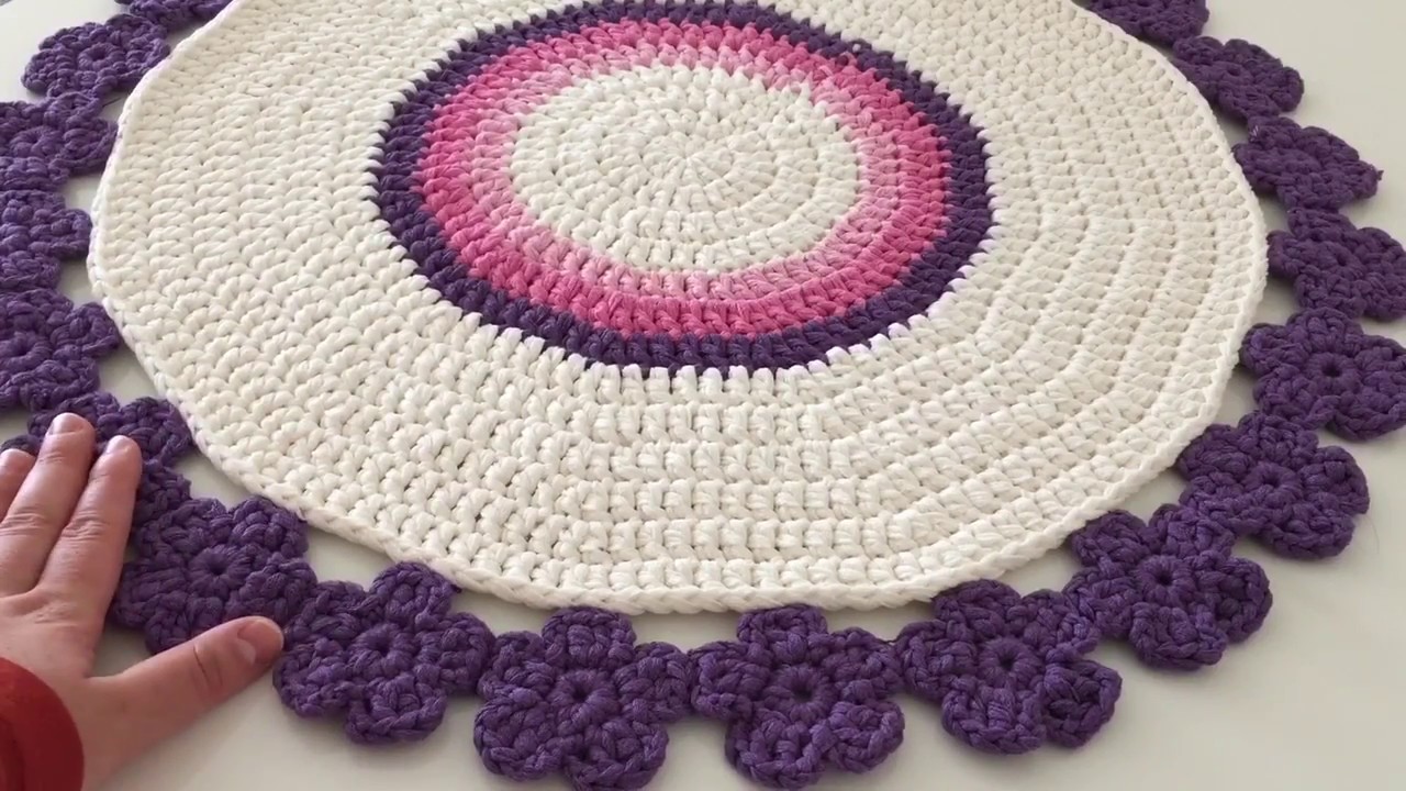 Penye örgü çiçekli paspas yapımı - 1. Kısım