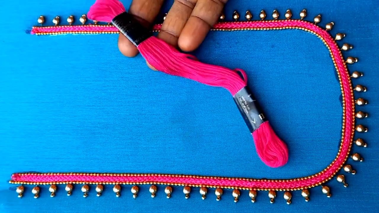 Aari work with normal needle stitching