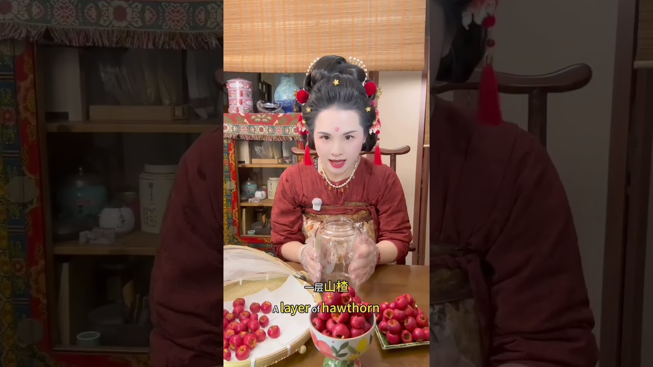 wear Hanfu and drink a glass of homemade hawthorn wine. Sharing how to DIY Chinese hawthorn wine