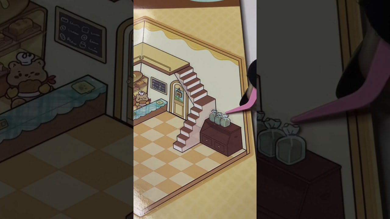 ASMR Cute Bear Cream Bakery (3D Stickers) #3dstickers #3dstickerasmr #asmr 