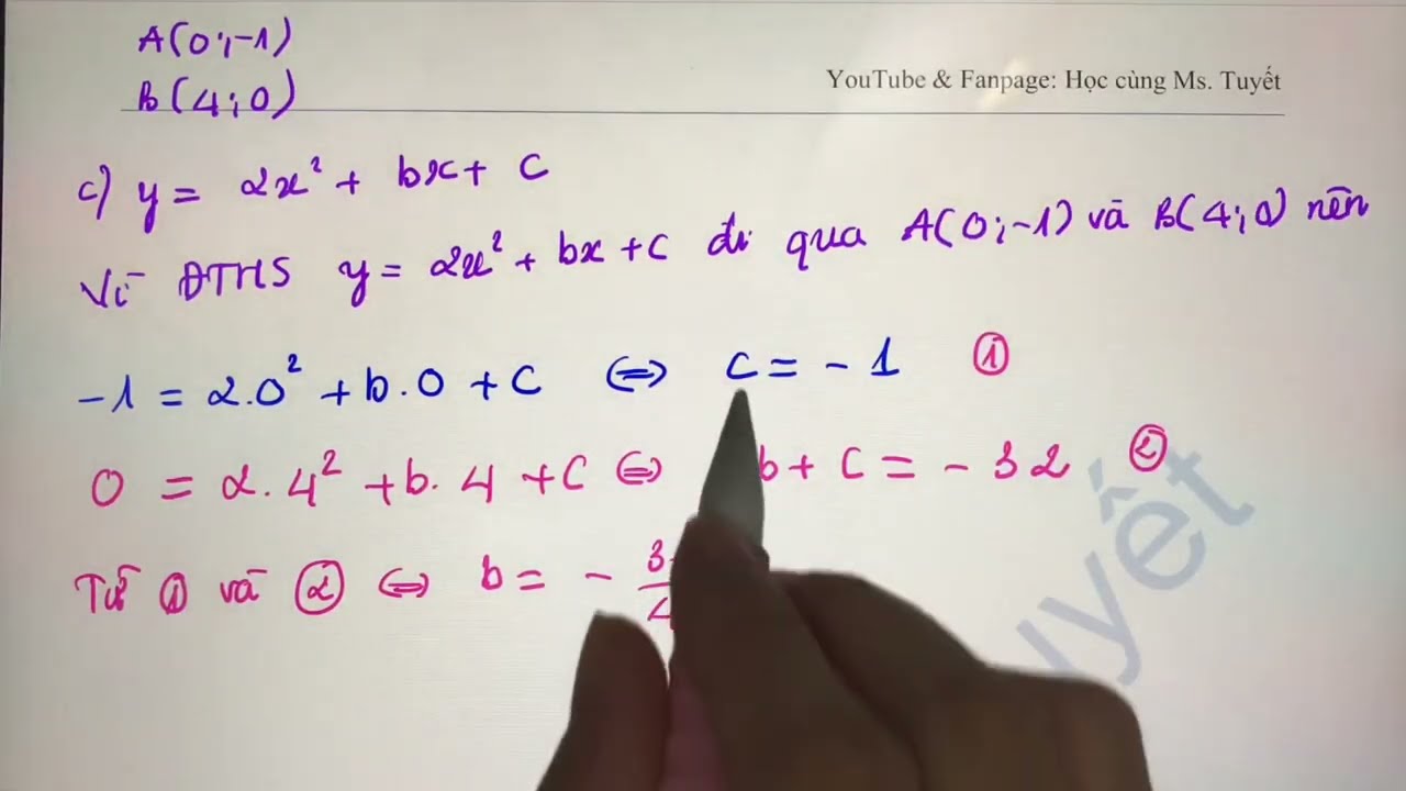 Toán 10. CĐ3. T10.Xác Định Hàm Số Bậc Hai | viết phương trình Parabol