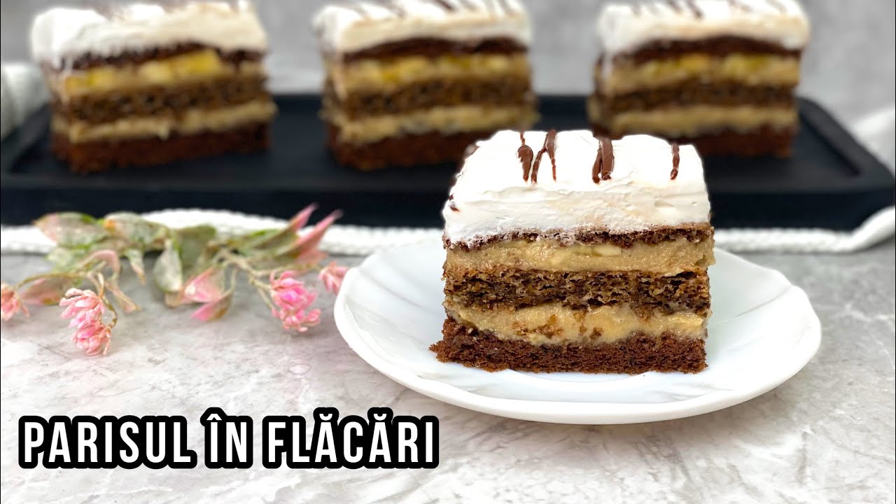 Prajitura PARISUL IN FLACARI - o prajitura delicioasa cu crema de banane | @E.Gustos