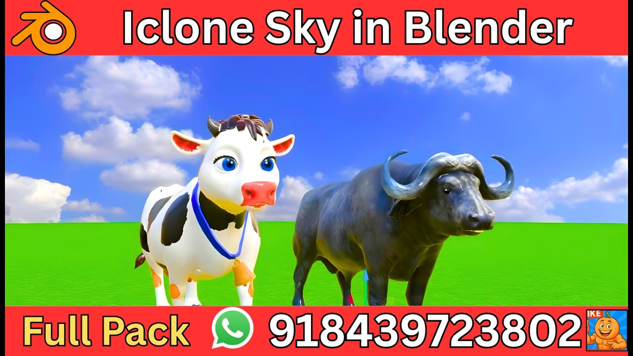 Iclone Sky make in blender | How to make animal crossing fountain video in blender