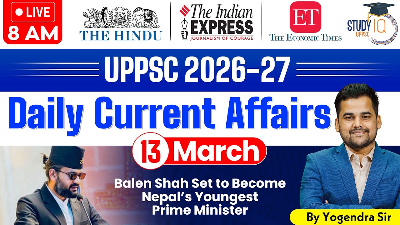 Daily Current Affairs 2026 | Current Affairs Today 13 March Current Affairs for UPPCS & RO/ARO