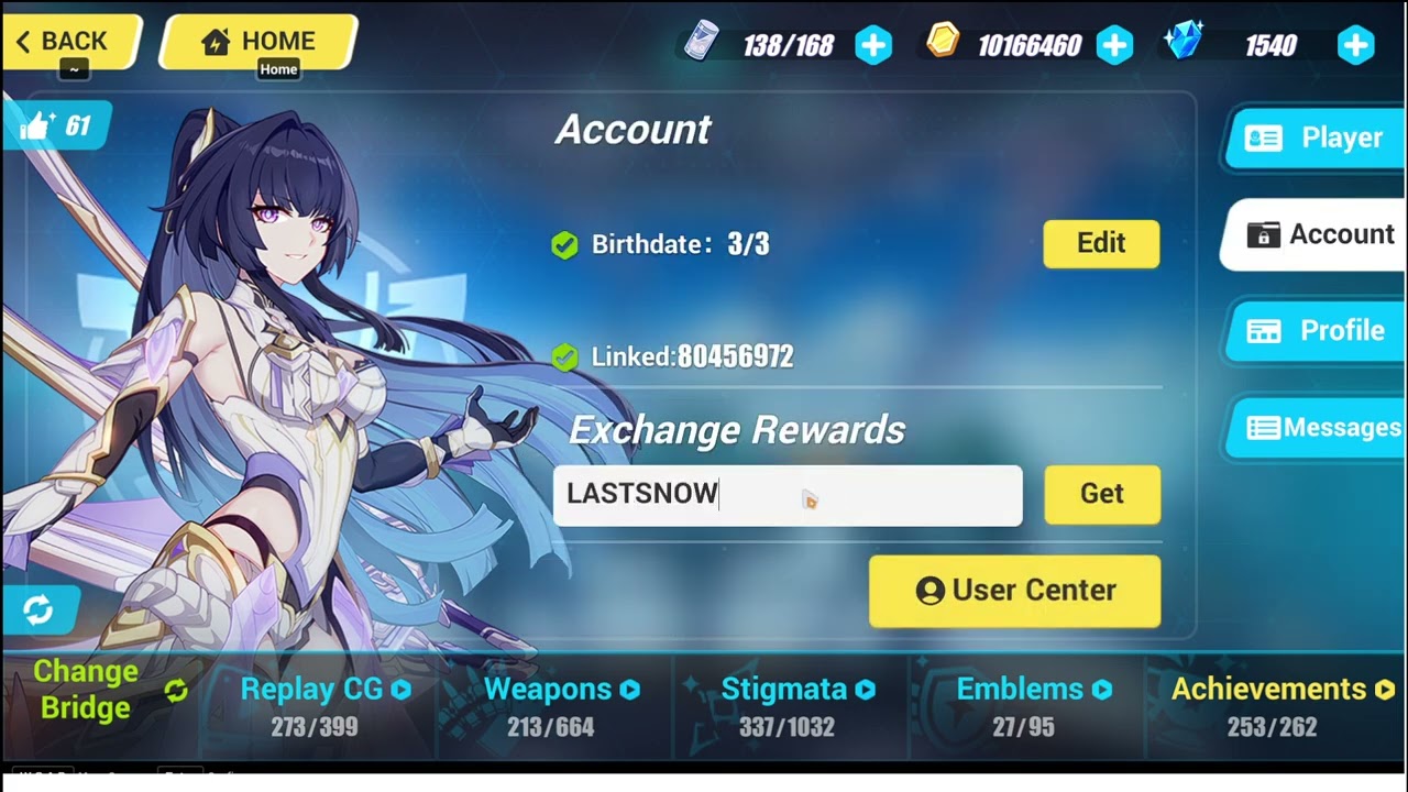 Honkai Impact 3rd v6.6 Hyperion Lounge Redeem Code