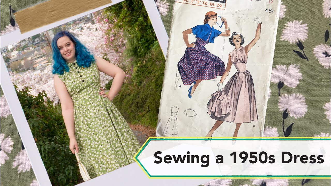 Sewing a 1950s day dress  | Vintage sewing project + sew with me