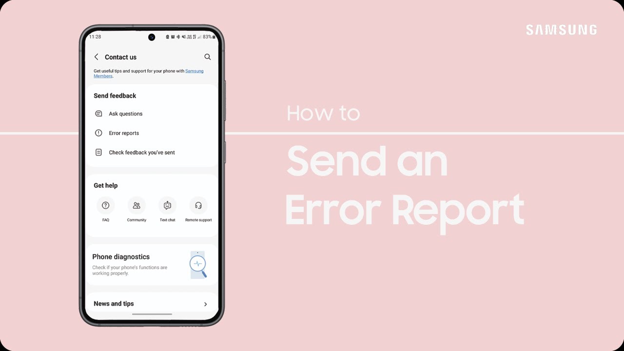 Raising an Error Report via Samsung Member app
