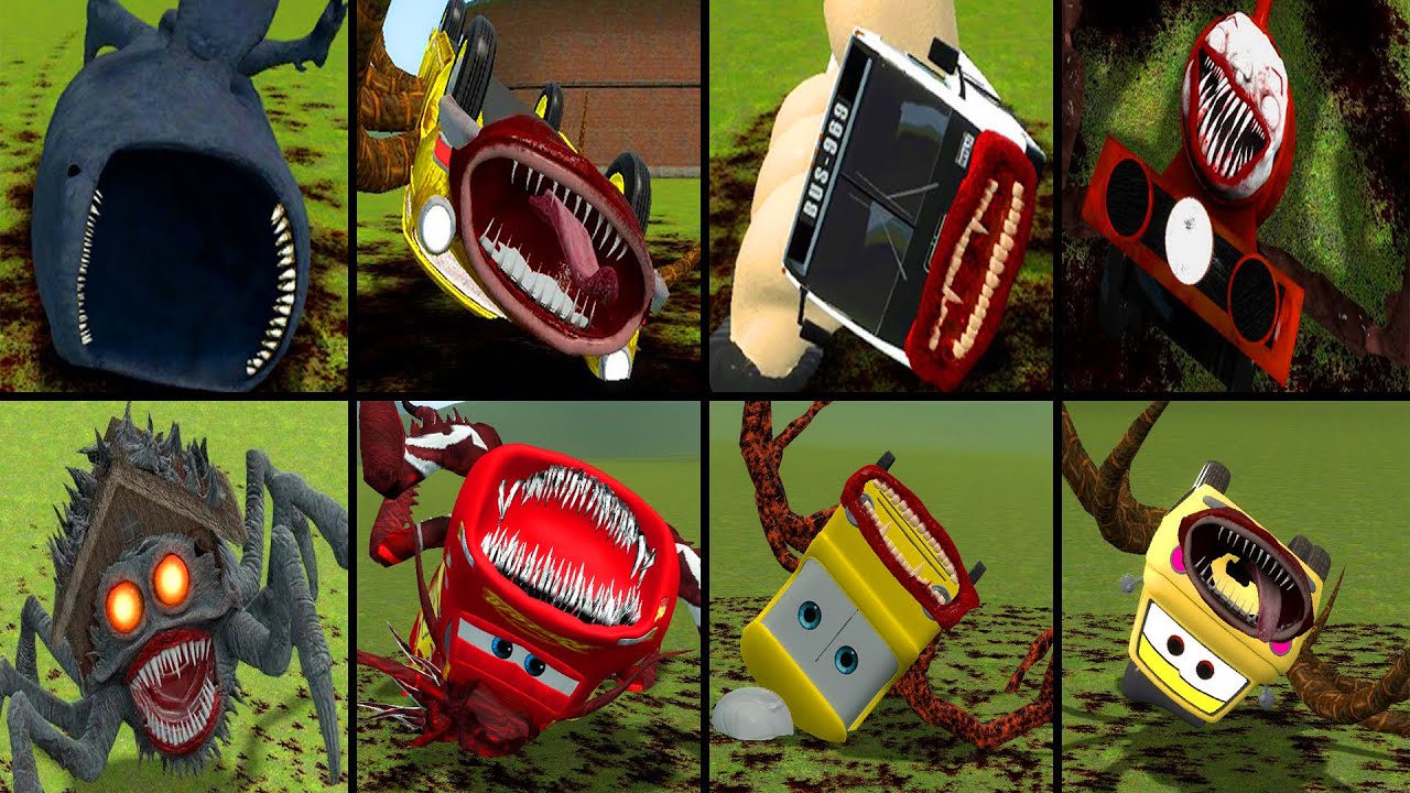 THE BLOOP, CAR EATER, BUS EATER, CHOO CHOO CHARLES, MONSTER HOUSE HEAD, MCC QUEEN EATER IN GMOD!!