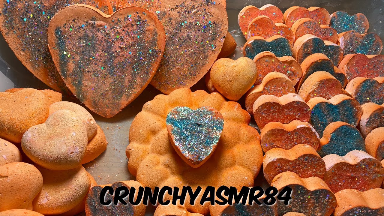 65 Orange Gym Chalk Hearts | Sleep Aid | Oddly Satisfying | ASMR
