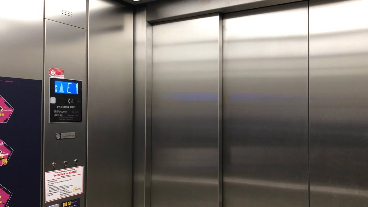 Two 2013 ThyssenKrupp Elevators at Milaneo, Shoppingcenter, Stuttgart