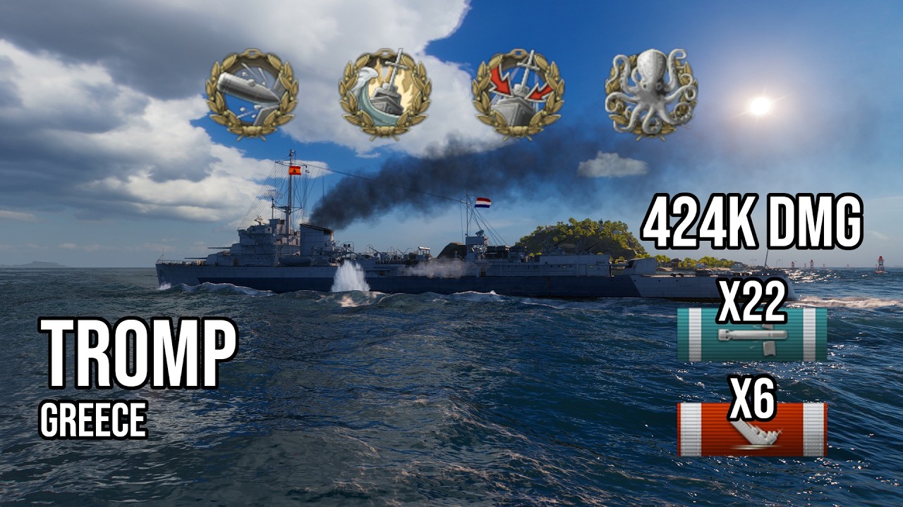 Destroyer Tromp: AWESOME Match with 6 Kills - World of Warships