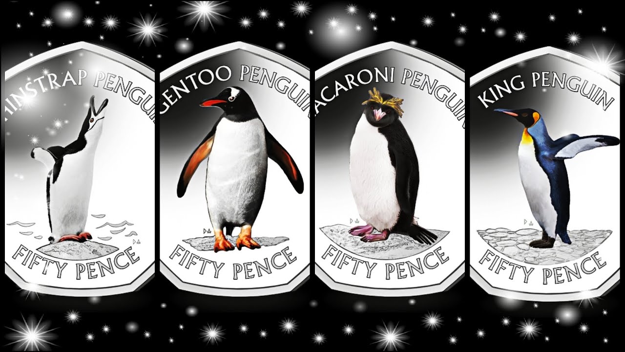 🐧2020 South Georgia & South Sandwich Islands Penguins 50p Coin Series🐧