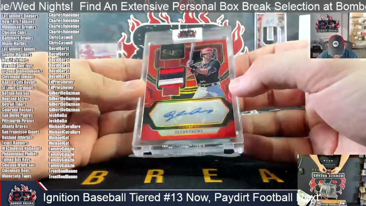 2026 Bomber Sports Cards Ignition Baseball Random Tiered Team #13 Case Break 2 25 26